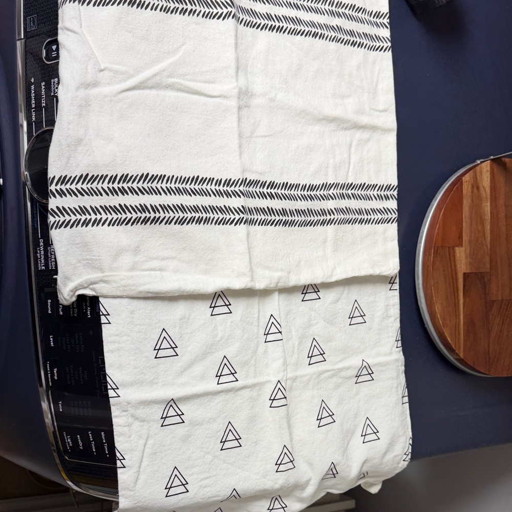 White Textiles with Black Patterns